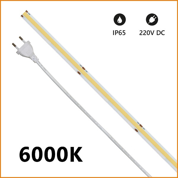 Strip LED COB 230V 15w/mt Luce Fredda 1350 Lumen/mt IP65